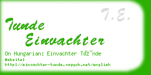 tunde einvachter business card